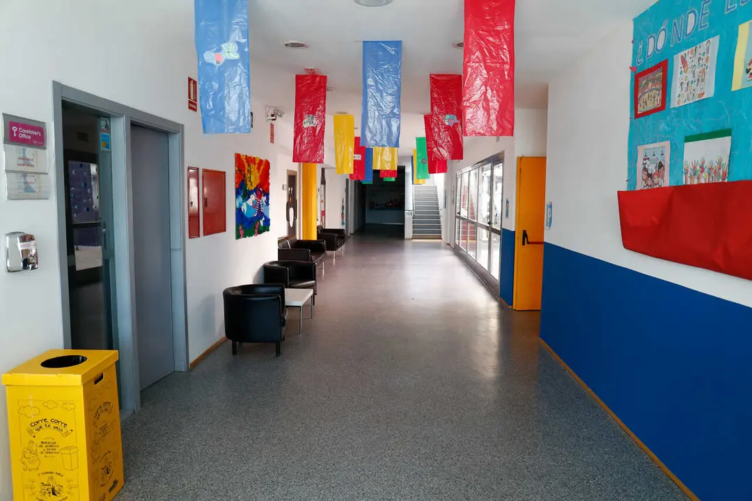 Illustration, detail of the interior of the Nobelis College in Valdemoro closed during the coronavirus COVID19 pandemic period. In Valdemoro, Madrid, on May 20, 2020.