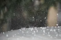 Un nuevo temporal de lluvia y granizo cae sobre Pamplona durante el Estado de Alarma ocasionado por la Pandemia Covid-19  en Abril 26, 2020 en Pamplona, Navarra, Espa&ntilde;a