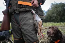 Labrada, Abad&iacute;n. Comienzo de la temporada de caza menor en Galicia, que ha coincidido con la llegada de la lluvia tras un verano de intensa sequ&iacute;a