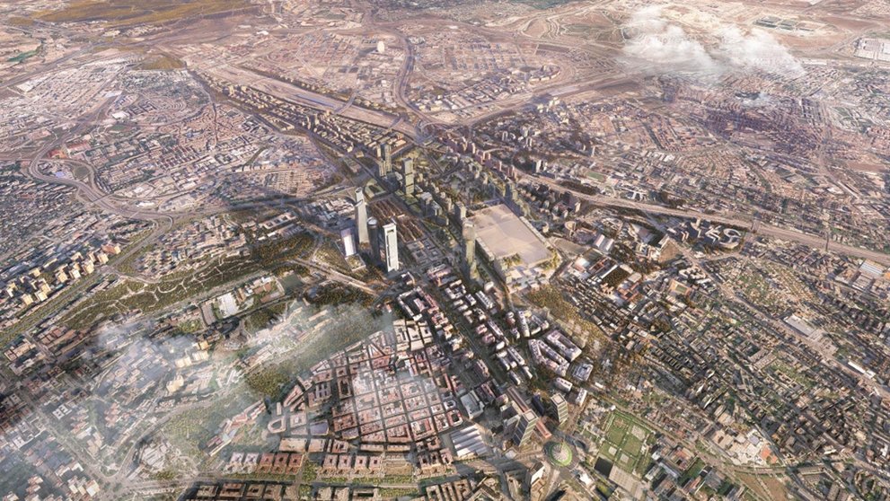 Vista aérea del nuevo desarrollo de Madrid Nuevo Norte.
