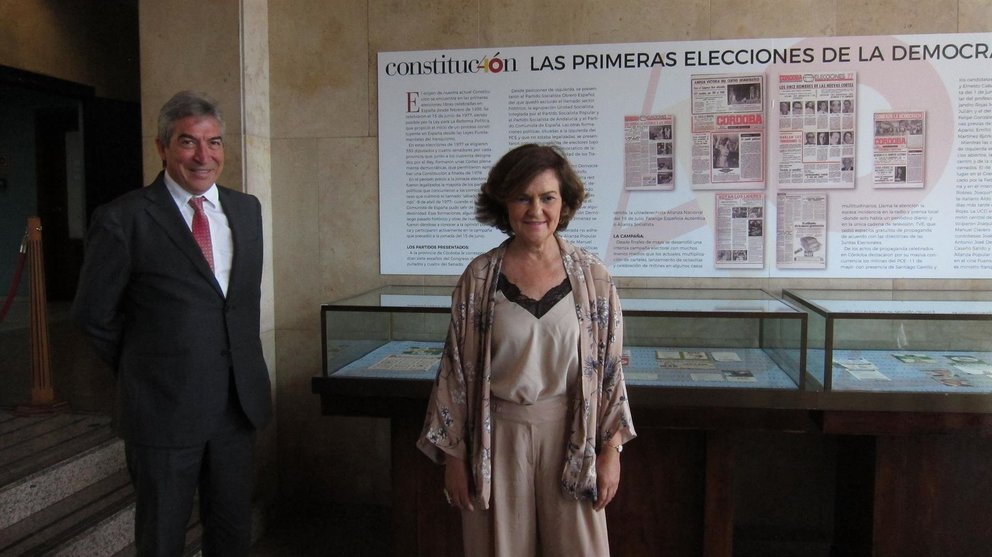 Carmen Calvo con Lucrecio Fernández