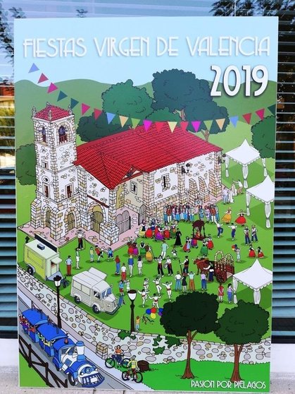 Cartel ganador del concurso para ilustrar las fiestas de la Virgen de Valencia
