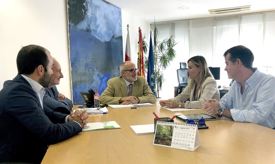 El consejero de Sanidad, Miguel Rodríguez, se reúne con la presidenta del Colegio de Farmacéuticos de Cantabria, Rita de la Plaza, entre otros