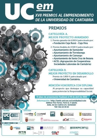 Cartel Premios UCen al Emprendimiento Universitario