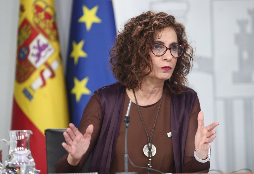 La ministra de Hacienda y Portavoz del Gobierno, María Jesús Montero, durante una rueda de prensa posterior al Consejo de Ministros.