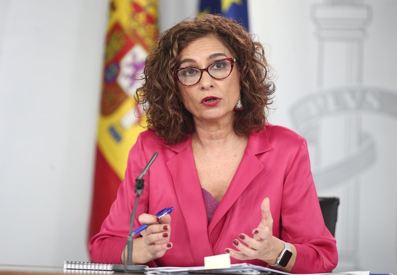 La ministra Portavoz y de Hacienda, María Jesús Montero durante la rueda de prensa tras el Consejo de Ministros en Moncloa, en Madrid (España), a 11 de febrero de 2020.