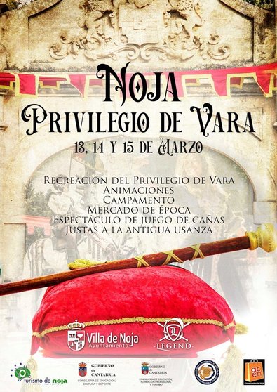 Cartel de la recreación histórica del 'Privilegio de Vara' en Noja
