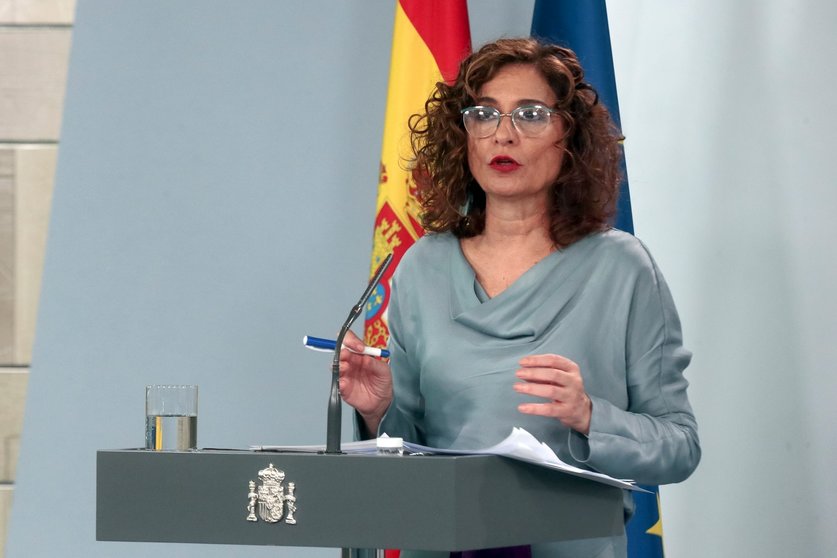 La ministra de Hacienda y portavoz del Ejecutivo, María Jesús Montero, durante la rueda de prensa posterior al Consejo de Ministros