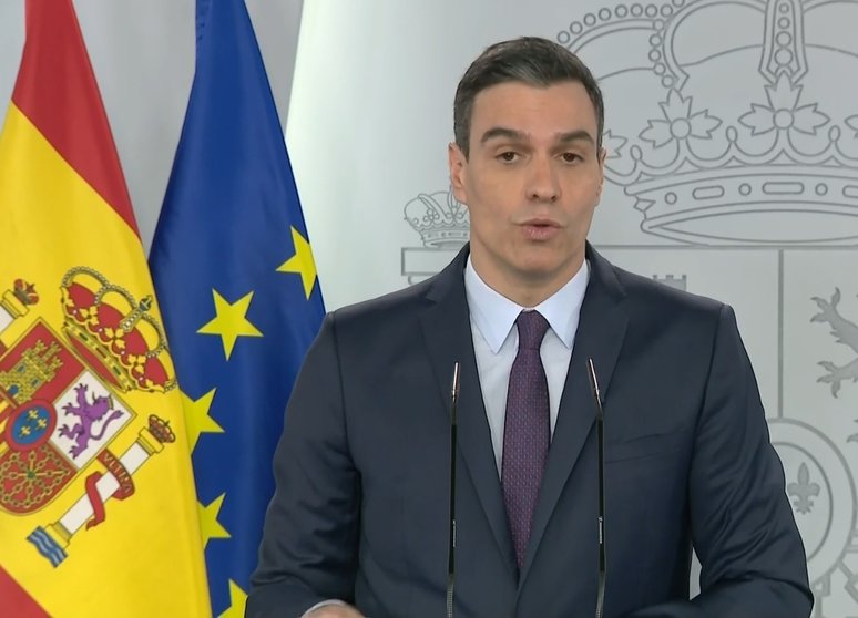 El presidente del Gobierno, Pedro Sánchez, en la rueda de prensa de este sábado