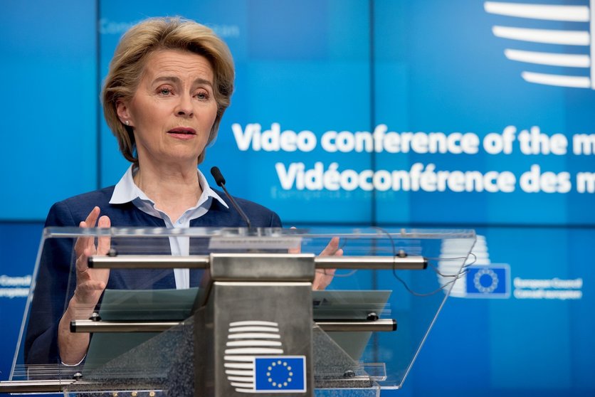 Ursula Von Der Leyen en una rueda de prensa en Bruselas