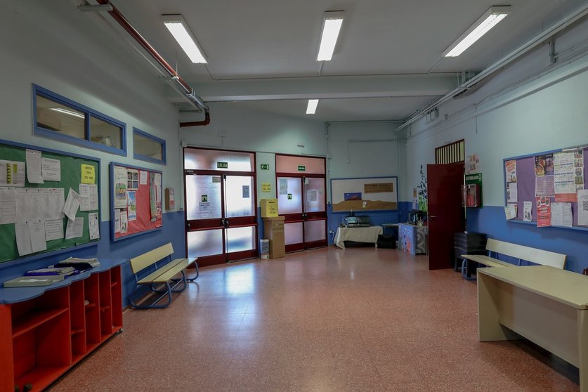 Zona vacía perteneciente a un colegio de la Comunidad de Madrid cerrado por el coronavirus.