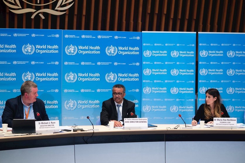 El director general de la Organización Mundial de la Salud, Tedros Adhanom Ghebreyesus, comparece en rueda de prensa para informar sobre la evolución de la pandemia de coronavirus. 18 de marzo de 2020.