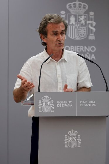 El director del Centro de Coordinación de Alertas y Emergencias Sanitarias (CCAES), Fernando Simón, ofrece una rueda de prensa para informar de la evolución de la COVID-19, en Madrid (España), a 16 de julio de 2020.