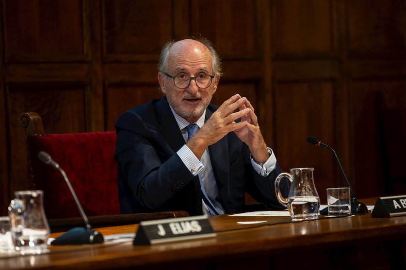 El presidente de Repsol, Antonio Brufau, durante su intervención en la presentación en Barcelona de la Cátedra Repsol de Transición Ecológica, EN barcelona (España), a 17 de septiembre de 2019.