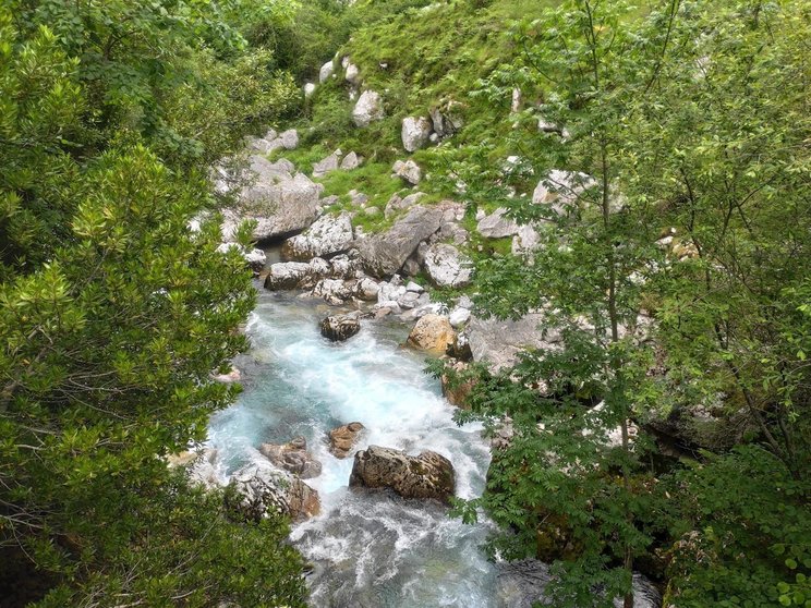Un tramo del río Cares, en los Picos de Europa.