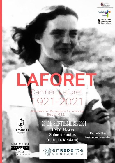 Cartel homenaje a Carmen Laforet en La Vidriera