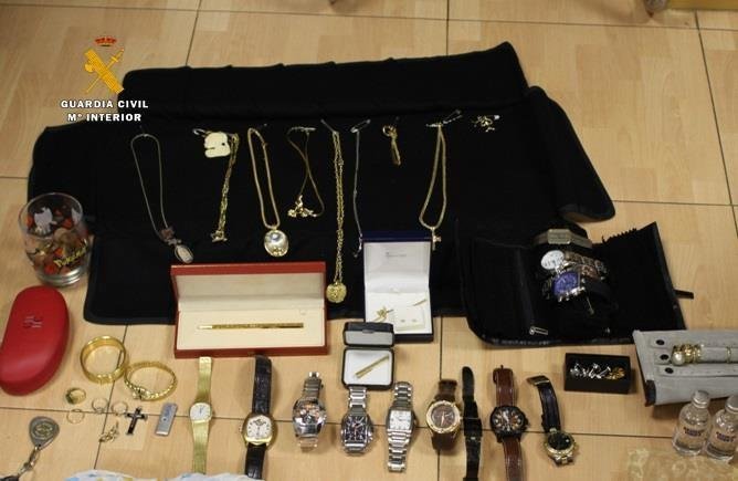 Joyas de la caja fuerte robada en Santoña
