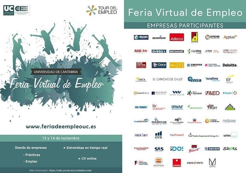Cartel de la Feria Virtual del Empleo