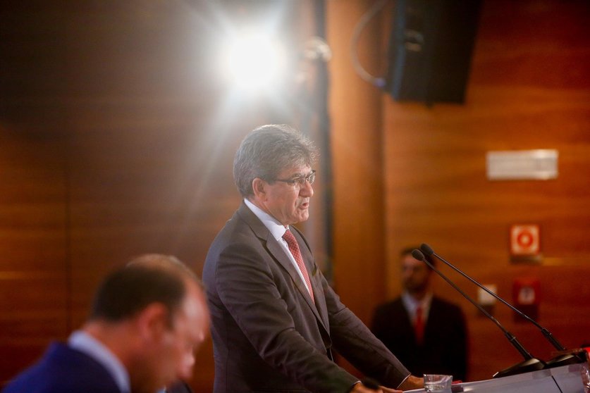 El consejero delegado del Banco Santander, José Antonio Álvarez Álvarez, durante la presentación de resultados primer semestre de 2019.