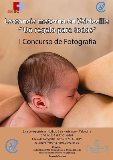 Cartel exposición sobre lactancia materna en Valdecilla