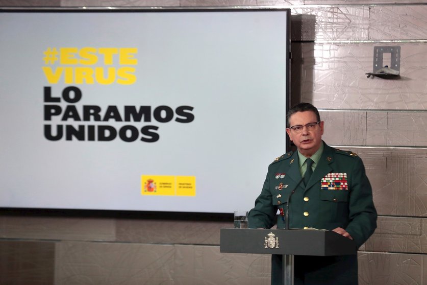 El teniente general Laurentino Ceña interviene en la Moncloa