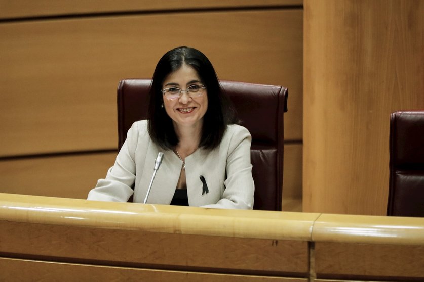 La ministra de Política Territorial y Función Pública, Carolina Darias, durante su comparecencia en el Senado en Comisión de su departamento. En Madrid (España), a 4 de junio de 2020.