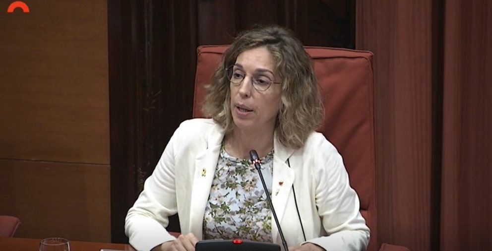 La consellera de Empresa y Conocimiento de la Generalitat, Àngels Chacón, en el Parlament este lunes