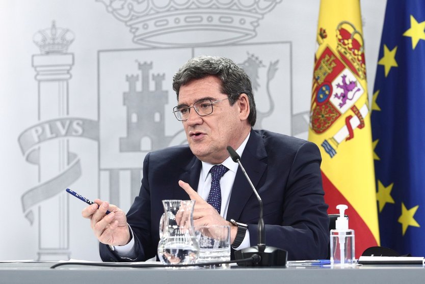El ministro de Inclusión, Seguridad Social y Migraciones, José Luís Escrivá, urante una rueda de prensa posterior al Consejo de Ministros
