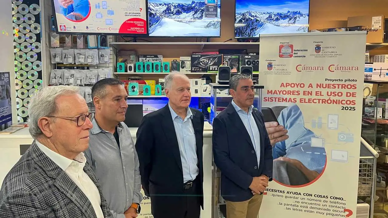 Industria_comercio-apoyo_mayores_tecnolog&iacute;as

 

El proyecto piloto &lsquo;Apoyo a nuestros mayores en el uso de sistemas electr&oacute;nicos&rsquo; que impulsa la Direcci&oacute;n General de Comercio y Consumo de la Consejer&iacute;a de Industria, Empleo, Innovaci&oacute;n y Comercio del Gobierno de Cantabria, en colaboraci&oacute;n con la Federaci&oacute;n del Comercio de Cantabria (COERCAN), ha demostrado un fuerte impacto entre la poblaci&oacute;n mayor desde su puesta en marcha, acumulando 1.397 consultas entre el 24 de septiembre y el 23 de diciembre de 2025.
6 abr 26