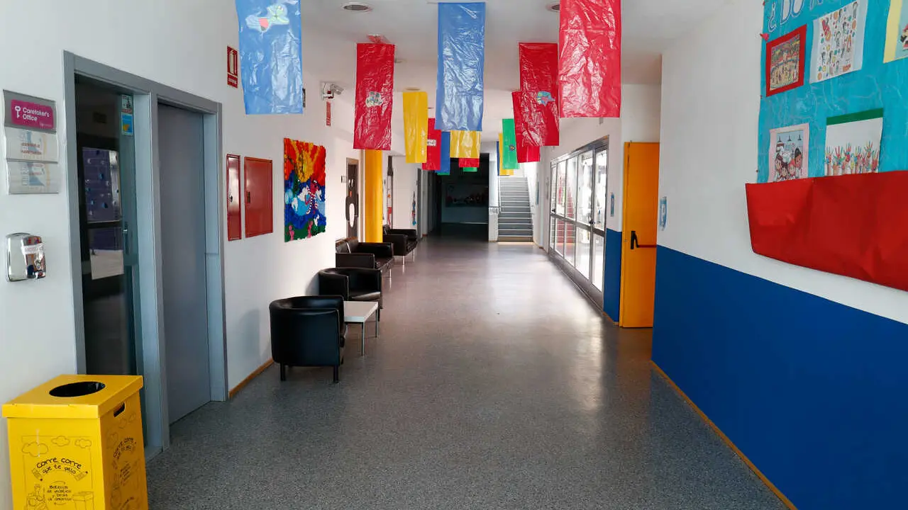 Illustration, detail of the interior of the Nobelis College in Valdemoro closed during the coronavirus COVID19 pandemic period. In Valdemoro, Madrid, on May 20, 2020.