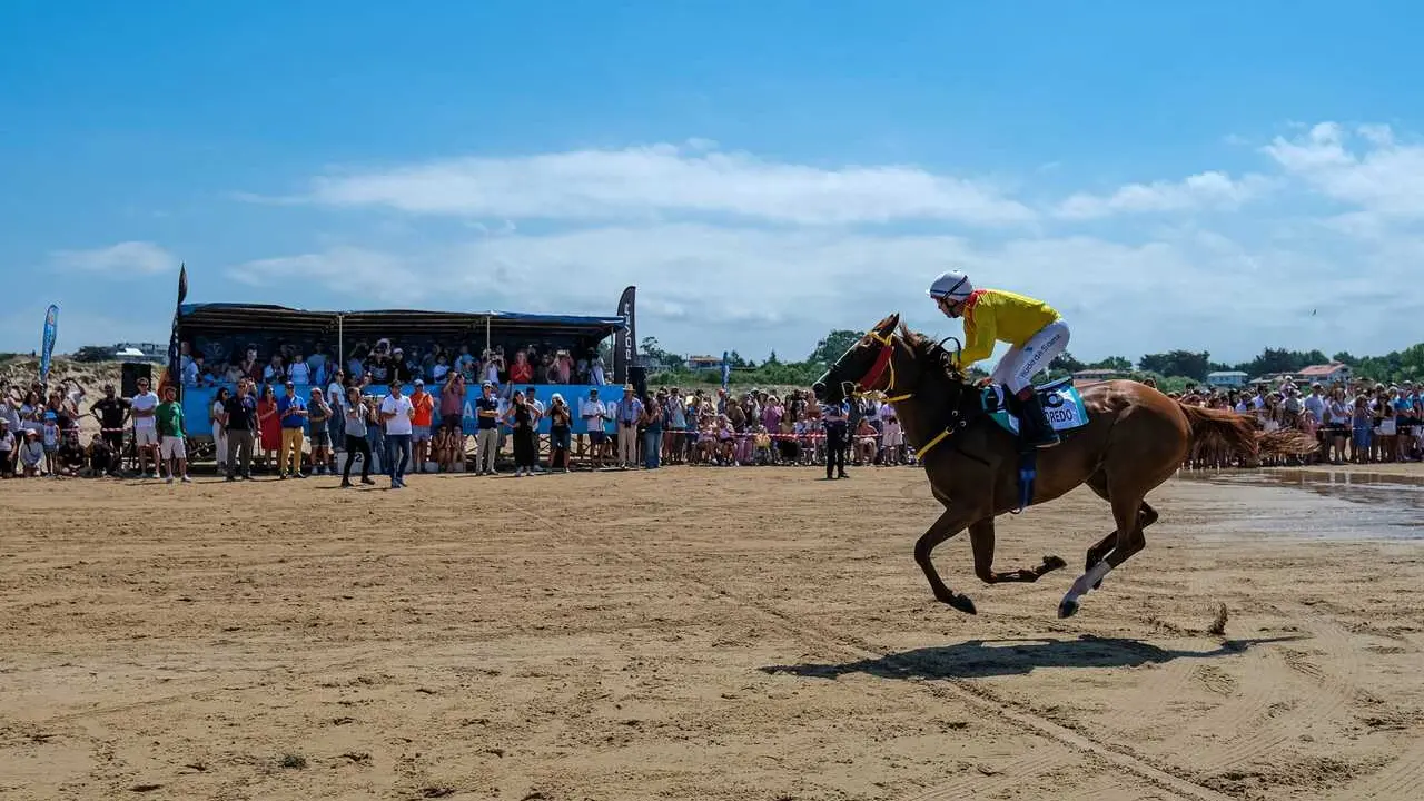12:30 horas. Playa de Loredo. La consejera de Desarrollo Rural, Ganader&iacute;a, Pesca y Alimentaci&oacute;n, Mar&iacute;a Jes&uacute;s Susinos, asiste al LXIX Derby Internacional de Loredo. 2 de agosto de 2026 &copy; Ra&uacute;l Lucio