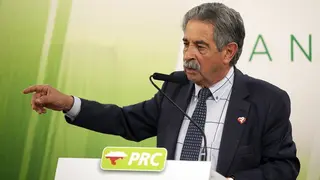 Miguel &Aacute;ngel Revilla en el mitin del PRC en Somo