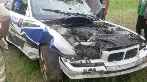 Uno de los veh&iacute;culos del Rallysprint de Miengo