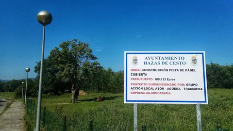 Parcela para la pista de padel de Hazas de Cesto