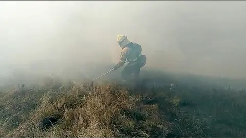 Extinci&oacute;n incendio forestal en Cantabria 