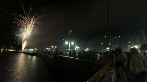 DAVID S. BUSTAMANTE 27/07/2019 SANTANDER/ CANTABRIA Fuegos artificiales en la Bah&iacute;a de Santander