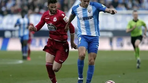 Acci&oacute;n del partido entre el Deportivo de La Coru&ntilde;a y el M&aacute;laga de la pasada LaLiga 1/2/3