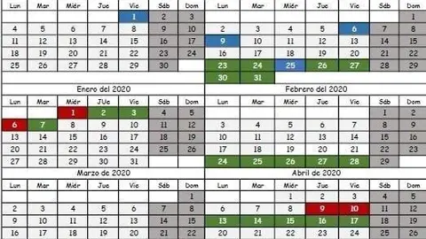 Caldendario escolar de Cantabria 2019-2020