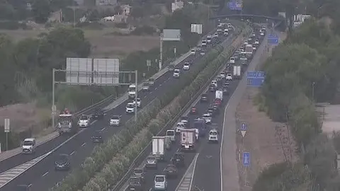 Atasco en la autopista de Llucmajor