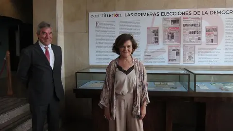 Carmen Calvo con Lucrecio Fern&aacute;ndez