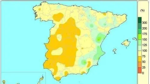 La falta de lluvias acumulada en el conjunto de Espa&ntilde;a es del 16% pero en la mayor parte de Espa&ntilde;a supera el 25%