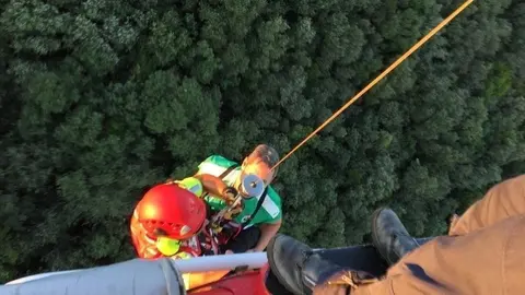 Rescate de los senderistas en el monte Buciero