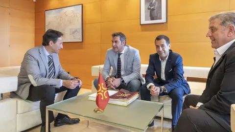 El consejero de Obras P&uacute;blicas, Ordenaci&oacute;n del Territorio y Urbanismo, Jos&eacute; Luis Gochicoa, recibe al alcalde y miembros de la Corporaci&oacute;n Municipal de Santo&ntilde;a.