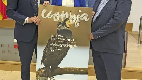Los consejeros de Educaci&oacute;n, Formaci&oacute;n Profesional y Turismo, Marina Lomb&oacute;, y de Desarrollo Rural, Ganader&iacute;a, Pesca, Alimentaci&oacute;n y Medio Ambiente, Guillermo Blanco, presentan, en rueda de prensa, la III Feria Internacional de Ecoturismo &lsquo;Econoja&rsquo;