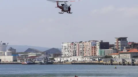 DAVID S. BUSTAMANTE 13/09/2019 SANTANDER/ CANTABRIA Simulacro de rescate con el helicoptero del 112 del Gobierno de Cantabria
