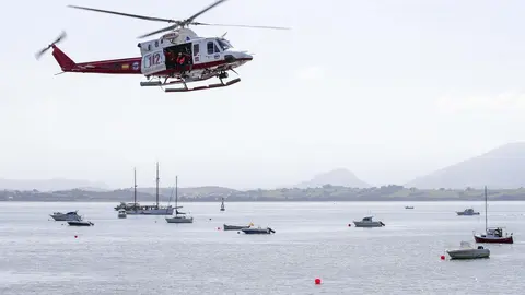 DAVID S. BUSTAMANTE 13/09/2019 SANTANDER/ CANTABRIA Simulacro de rescate con el helicoptero del 112 del Gobierno de Cantabria