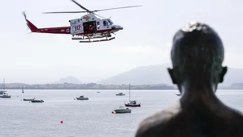DAVID S. BUSTAMANTE 13/09/2019 SANTANDER/ CANTABRIA Simulacro de rescate con el helicoptero del 112 del Gobierno de Cantabria