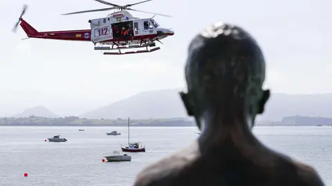 DAVID S. BUSTAMANTE 13/09/2019 SANTANDER/ CANTABRIA Simulacro de rescate con el helicoptero del 112 del Gobierno de Cantabria