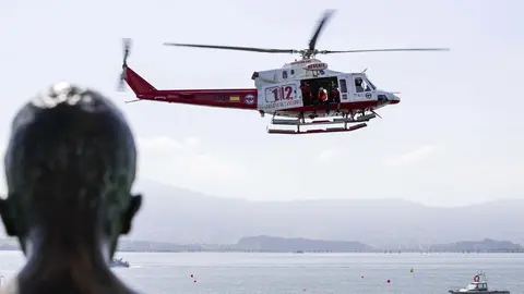 DAVID S. BUSTAMANTE 13/09/2019 SANTANDER/ CANTABRIA Simulacro de rescate con el helicoptero del 112 del Gobierno de Cantabria