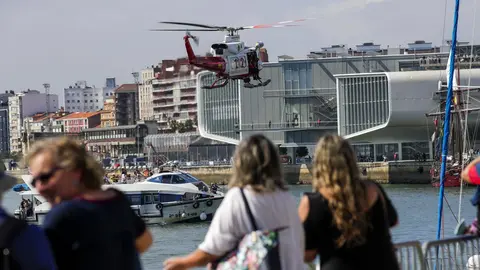 DAVID S. BUSTAMANTE 13/09/2019 SANTANDER/ CANTABRIA Simulacro de rescate con el helicoptero del 112 del Gobierno de Cantabria